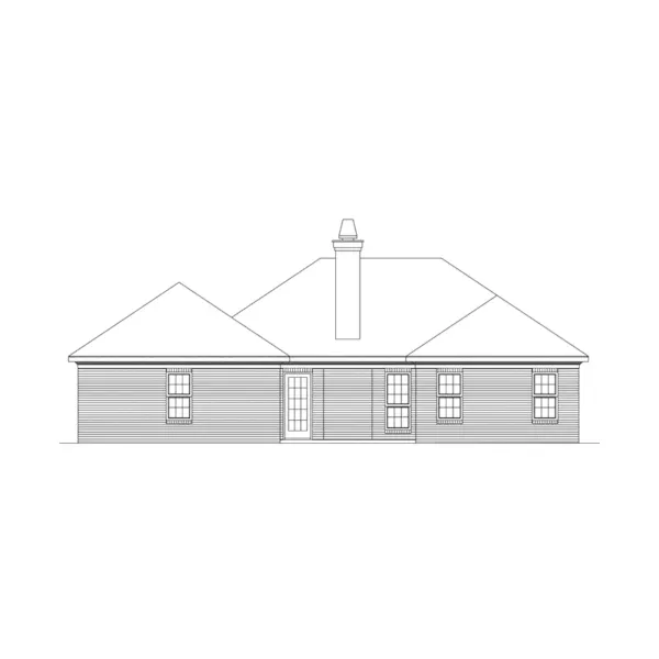 Sunbelt House Plan Rear Elevation - Wilson Stucco Sunbelt Home 023D-0019 - Shop House Plans and More