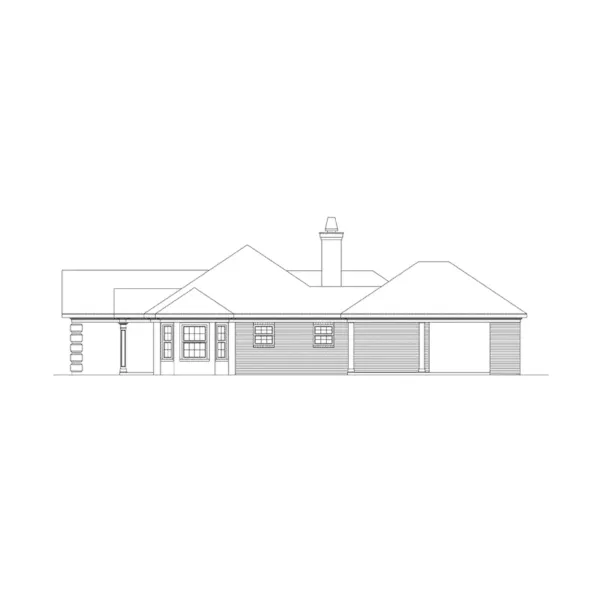 Sunbelt House Plan Right Elevation - Wilson Stucco Sunbelt Home 023D-0019 - Shop House Plans and More