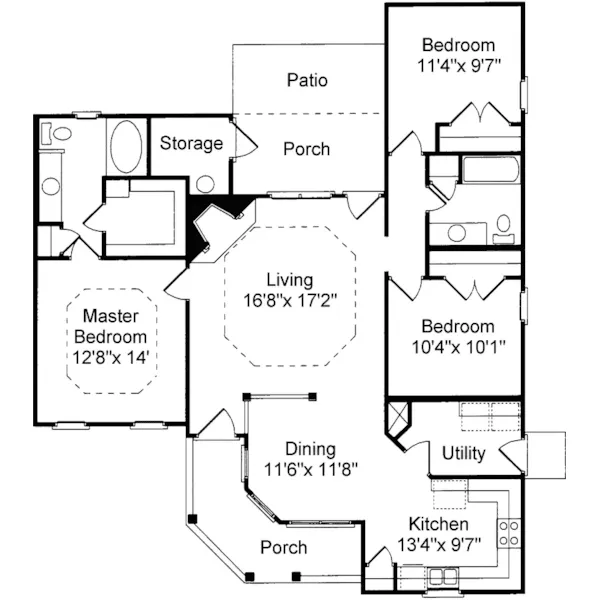 Traditional House Plan First Floor - Mt. Pleasant Victorian Home 024D-0002 - Shop House Plans and More