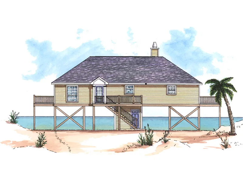Waterfront House Plan Front Image - Woodall Lowcountry Home 024D-0005 - Shop House Plans and More