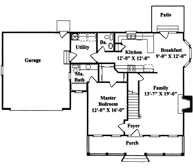 Country House Plan First Floor - Waterford Creek Country Home 024D-0007 - Shop House Plans and More