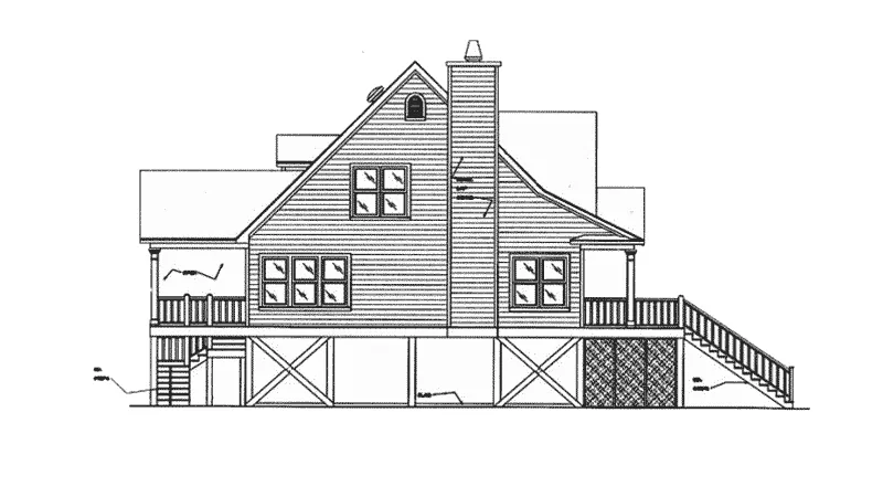 Cabin & Cottage House Plan Left Elevation - Tremont Cove Vacation Lake Home 024D-0008 - Shop House Plans and More