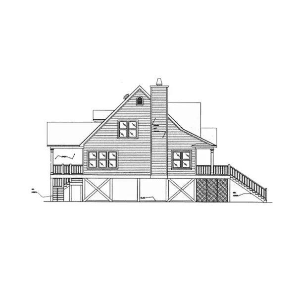 Cabin & Cottage House Plan Left Elevation - Tremont Cove Vacation Lake Home 024D-0008 - Shop House Plans and More