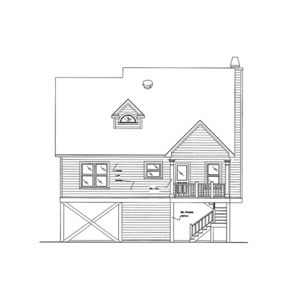 Cabin & Cottage House Plan Rear Elevation - Tremont Cove Vacation Lake Home 024D-0008 - Shop House Plans and More