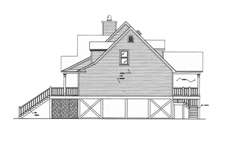 Cabin & Cottage House Plan Right Elevation - Tremont Cove Vacation Lake Home 024D-0008 - Shop House Plans and More