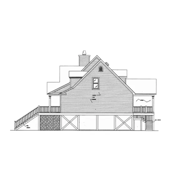 Cabin & Cottage House Plan Right Elevation - Tremont Cove Vacation Lake Home 024D-0008 - Shop House Plans and More