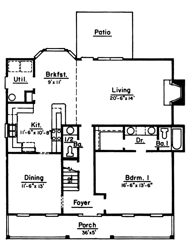 Country House Plan First Floor - Hamilton Hollow Country Home 024D-0010 - Search House Plans and More