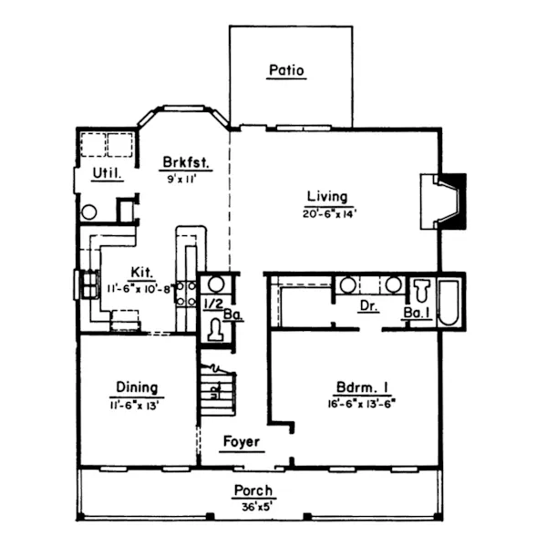 Lowcountry House Plan First Floor - Hamilton Hollow Country Home 024D-0010 - Search House Plans and More