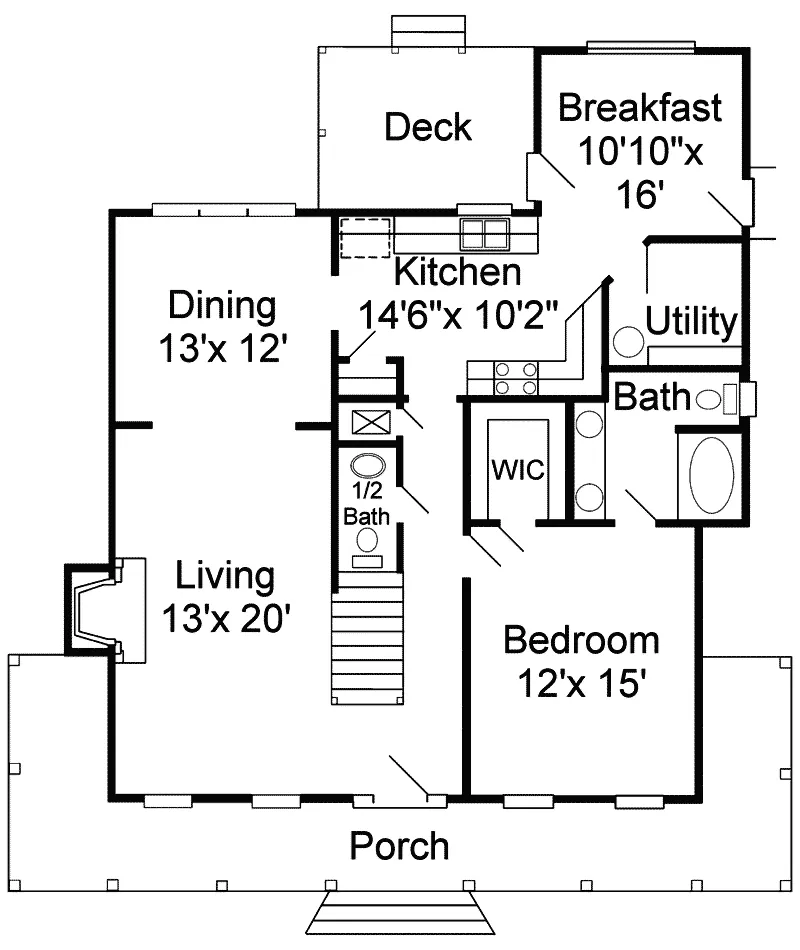 Country House Plan First Floor - Millport Southern Home 024D-0011 - Shop House Plans and More