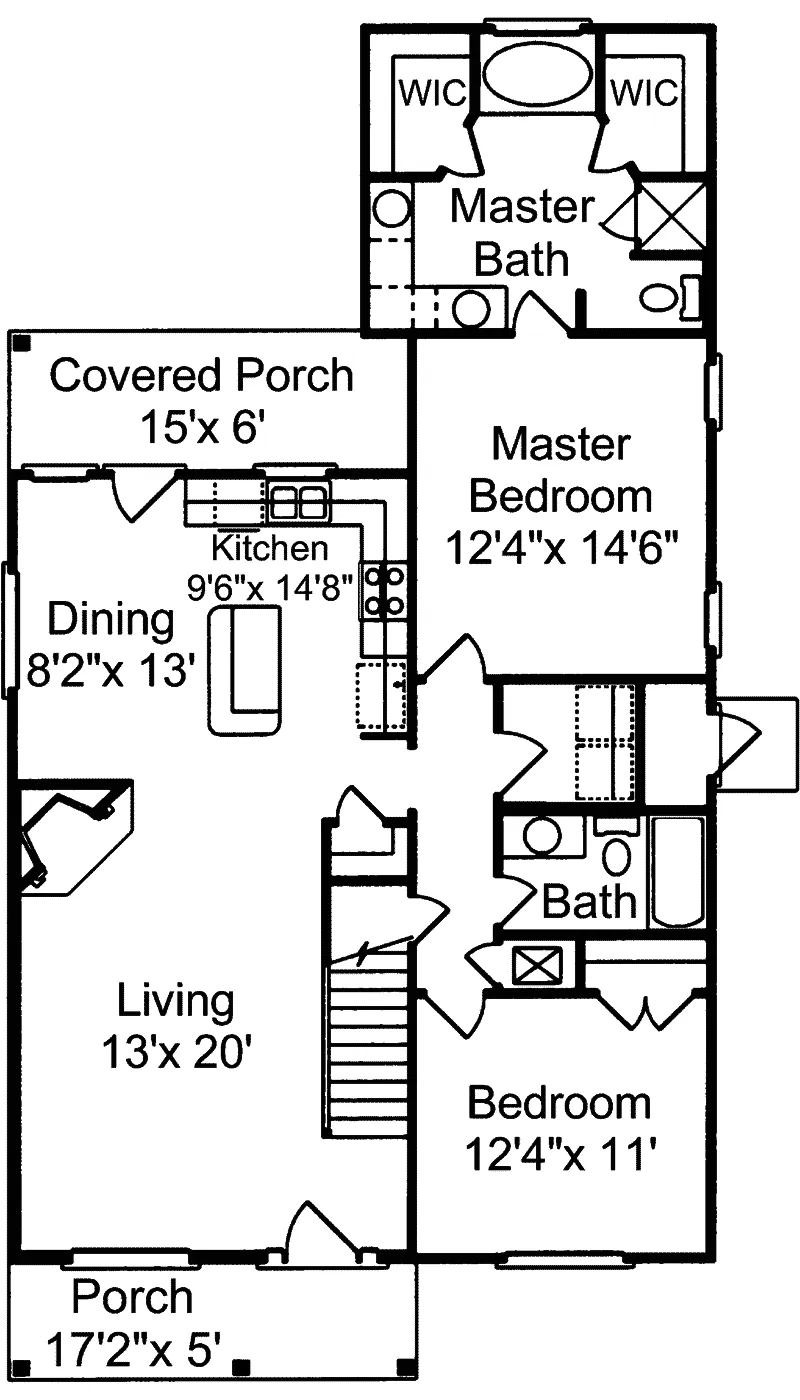 Traditional House Plan First Floor - Aliceville Creek Country Home 024D-0012 - Search House Plans and More