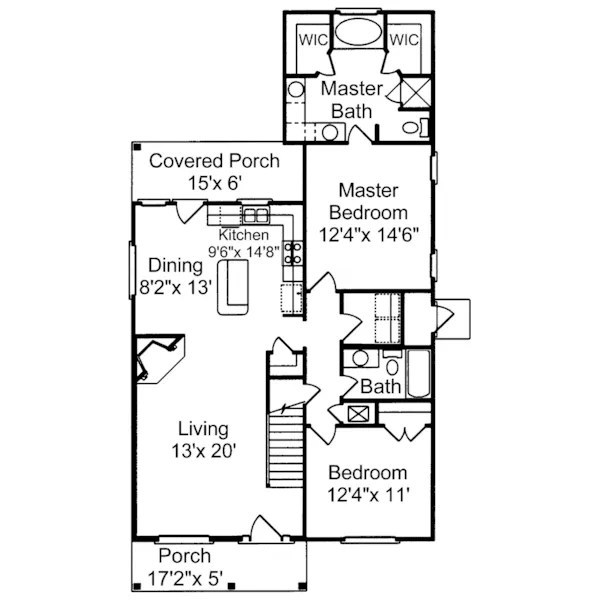 Traditional House Plan First Floor - Aliceville Creek Country Home 024D-0012 - Search House Plans and More