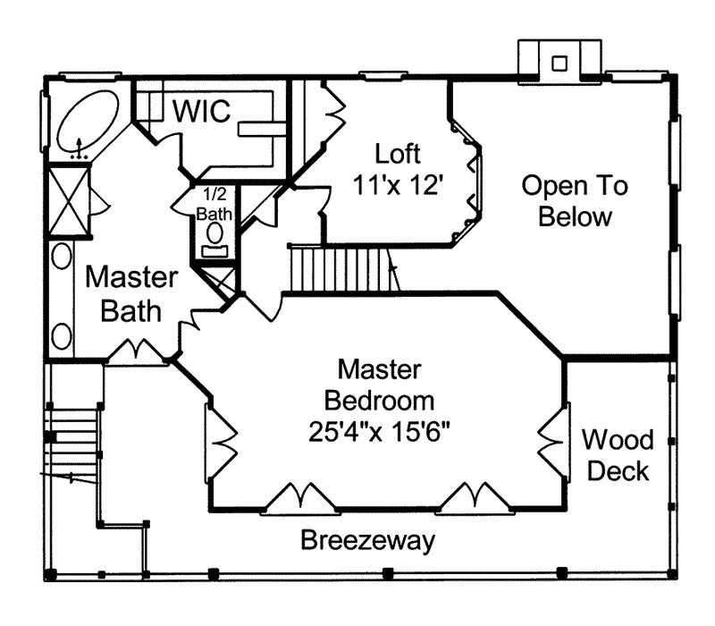 Colonial House Plan Second Floor - Woodland Hill Sunbelt Home 024D-0015 - Shop House Plans and More
