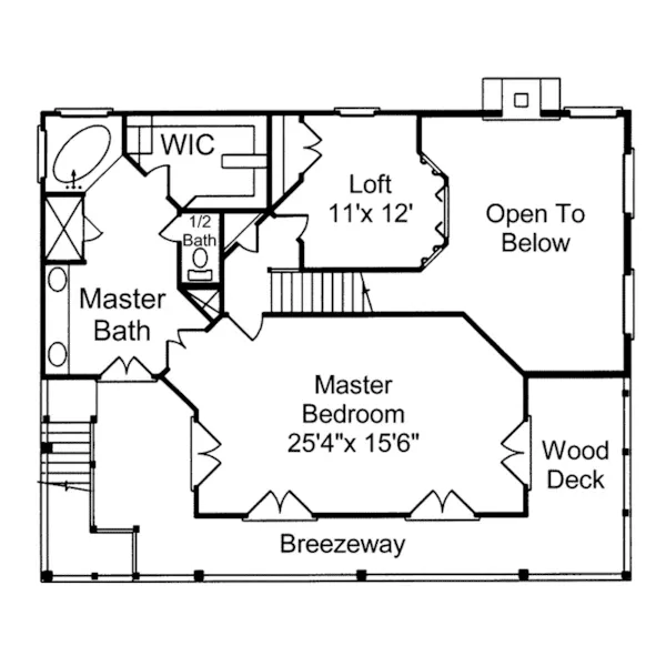 Plantation House Plan Second Floor - Woodland Hill Sunbelt Home 024D-0015 - Shop House Plans and More