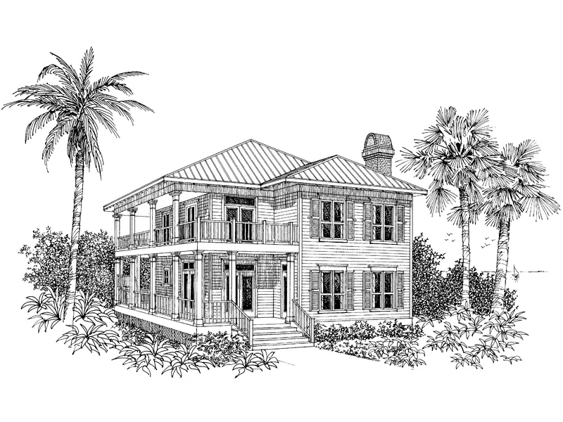 Colonial House Plan Front Image of House - Woodland Hill Sunbelt Home 024D-0015 - Shop House Plans and More