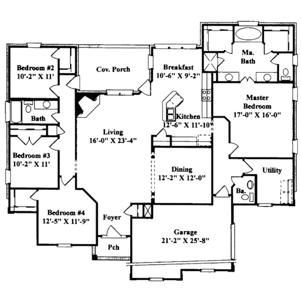 Florida House Plan First Floor - Springdell Traditional Home 024D-0018 - Shop House Plans and More