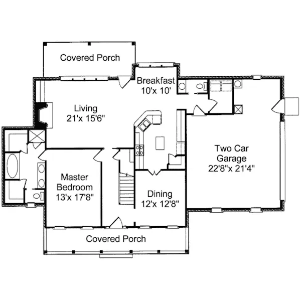 Traditional House Plan First Floor - McIntosh Ridge Southern Home 024D-0019 - Shop House Plans and More