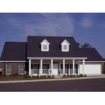 Classic Southern Country Style Home With Dormers And Covered Porch