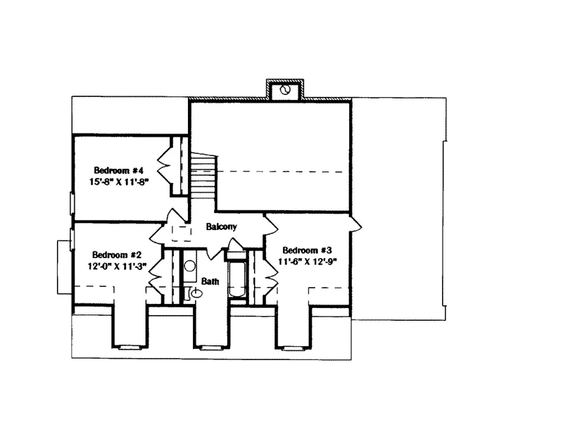 Traditional House Plan Second Floor - Sunflower Country Home 024D-0021 - Shop House Plans and More