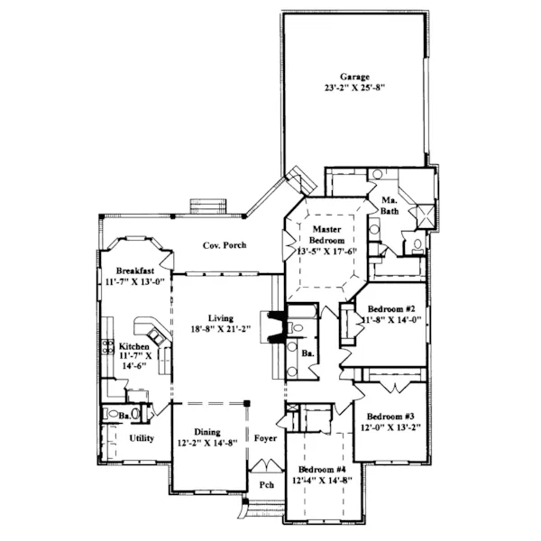 Country French House Plan First Floor - Paulette Traditional Ranch Home 024D-0024 - Shop House Plans and More