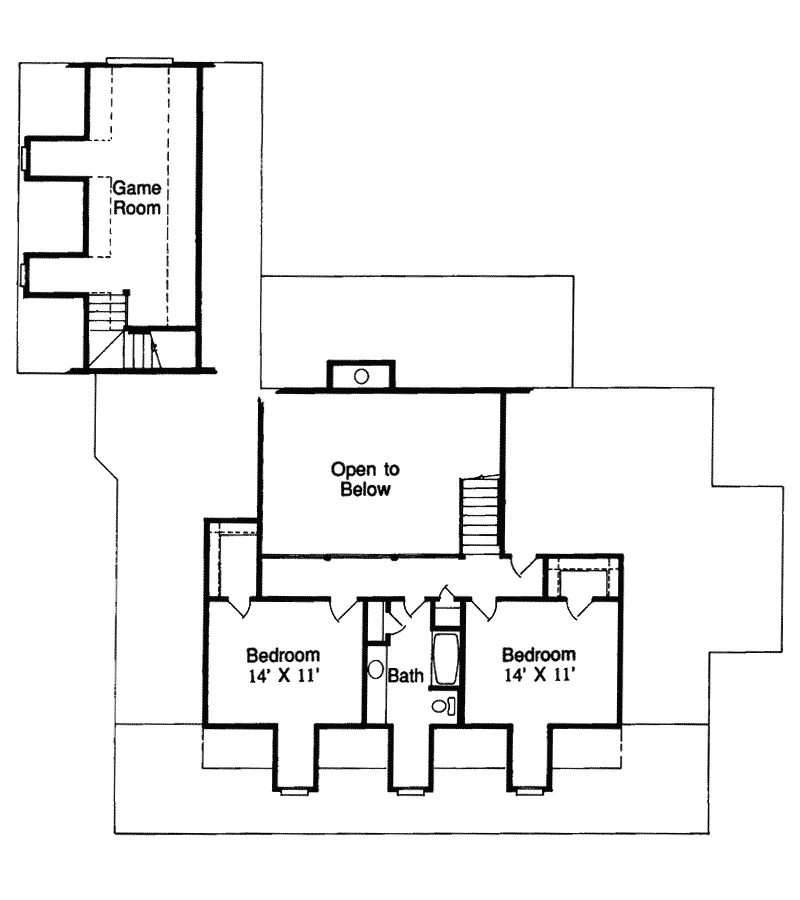 Country House Plan Second Floor - Port Gibson Acadian Home 024D-0028 - Shop House Plans and More