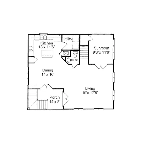 Waterfront House Plan First Floor - Wadesboro Waterfront Home 024D-0039 - Shop House Plans and More