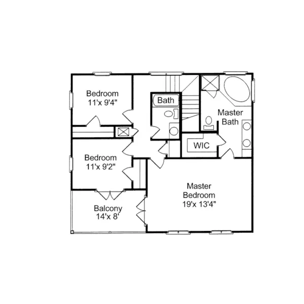 Waterfront House Plan Second Floor - Wadesboro Waterfront Home 024D-0039 - Shop House Plans and More