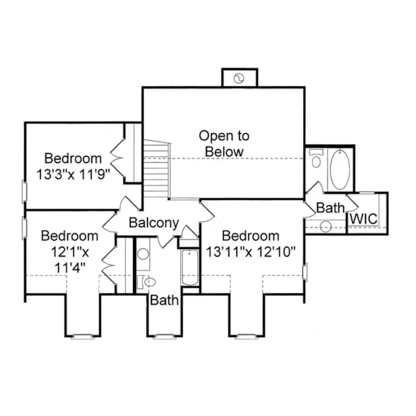 Traditional House Plan Second Floor - Aberdeen Hill Southern Home 024D-0040 - Search House Plans and More