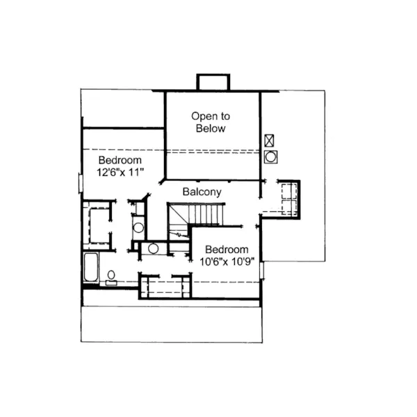 Saltbox House Plan Second Floor - Fort Mill Country Salt Box Home 024D-0042 - Search House Plans and More