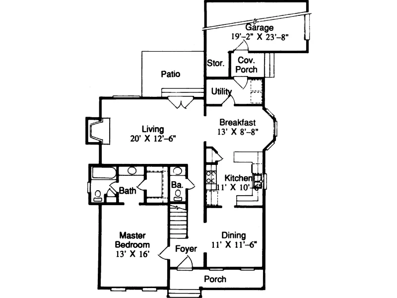 Southern House Plan First Floor - Landrum Country Home 024D-0044 - Shop House Plans and More