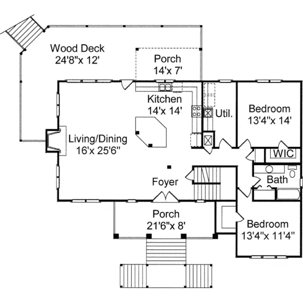 Lowcountry House Plan First Floor - Pleasant Breeze Coastal Home 024D-0047 - Shop House Plans and More