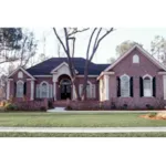 Striking Brick Ranch Home With Arched Entry And Windows