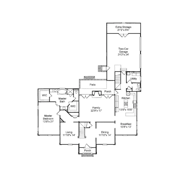 Traditional House Plan First Floor - Whitemire Luxury Colonial Home 024D-0058 - Shop House Plans and More