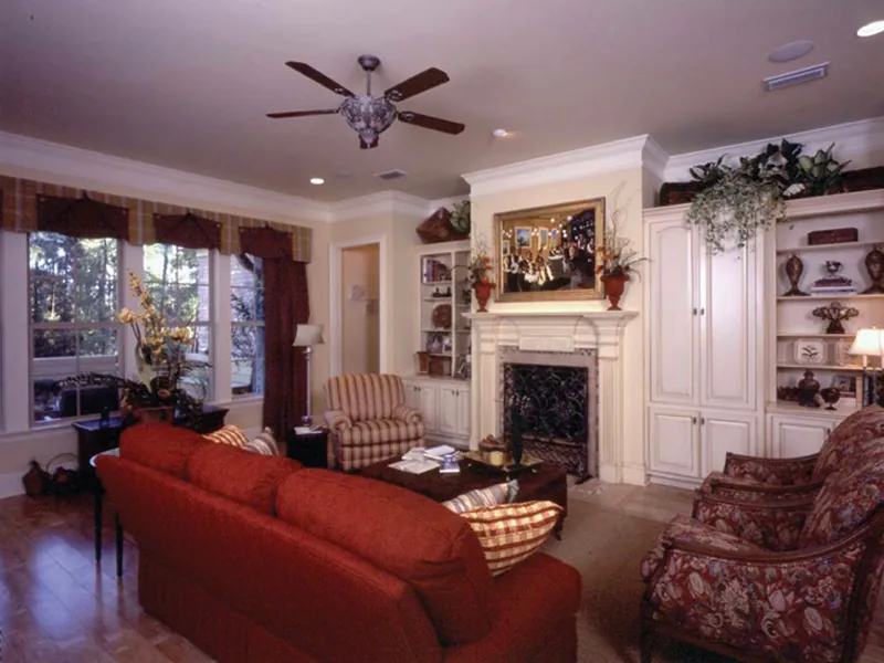 Traditional House Plan Living Room Photo 02 - Newberry European Home 024D-0060 - Shop House Plans and More