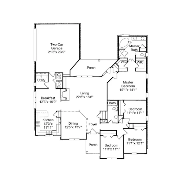 Traditional House Plan First Floor - Silverstreet Traditional Home 024D-0065 - Shop House Plans and More