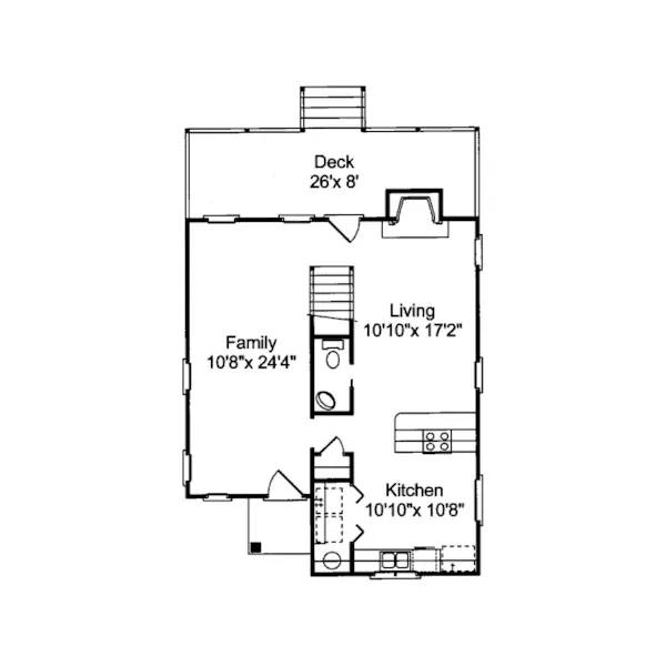 First Floor - Cadee Sunbelt Narrow Lot Home 024D-0070 - Search House Plans and More