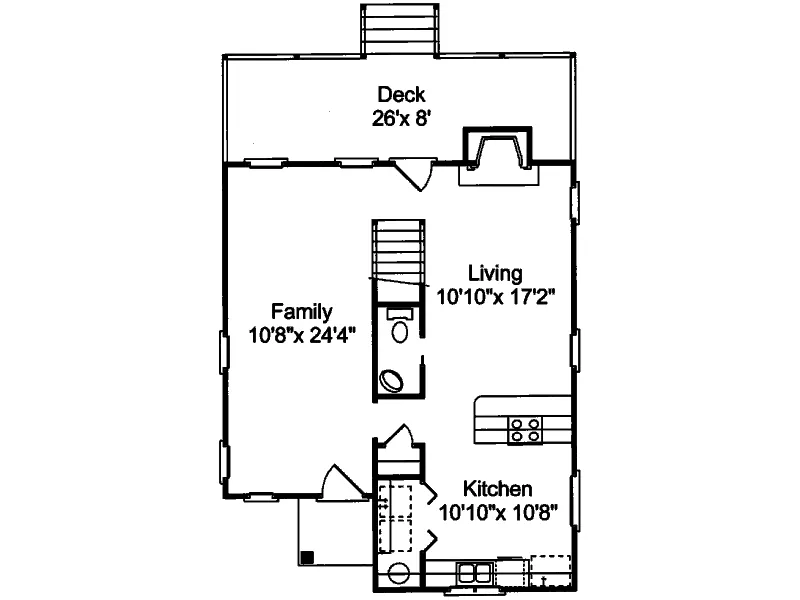 Sunbelt House Plan First Floor - Plum Branch Narrow Lot Home 024D-0082 - Shop House Plans and More