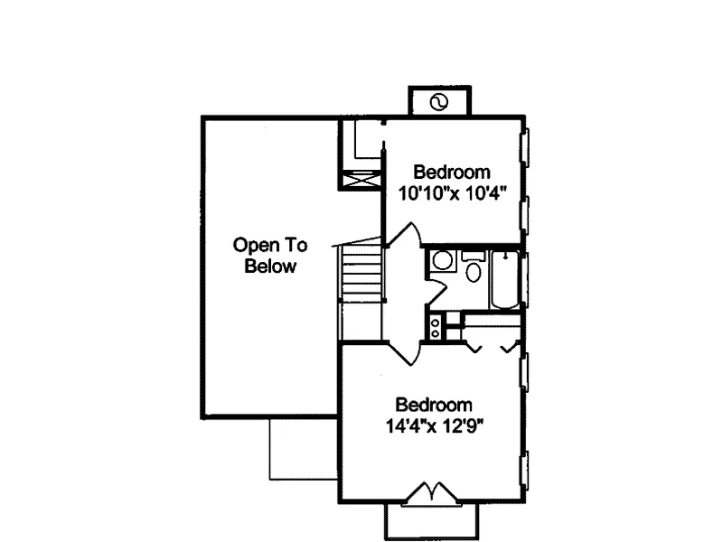 Sunbelt House Plan Second Floor - Plum Branch Narrow Lot Home 024D-0082 - Shop House Plans and More