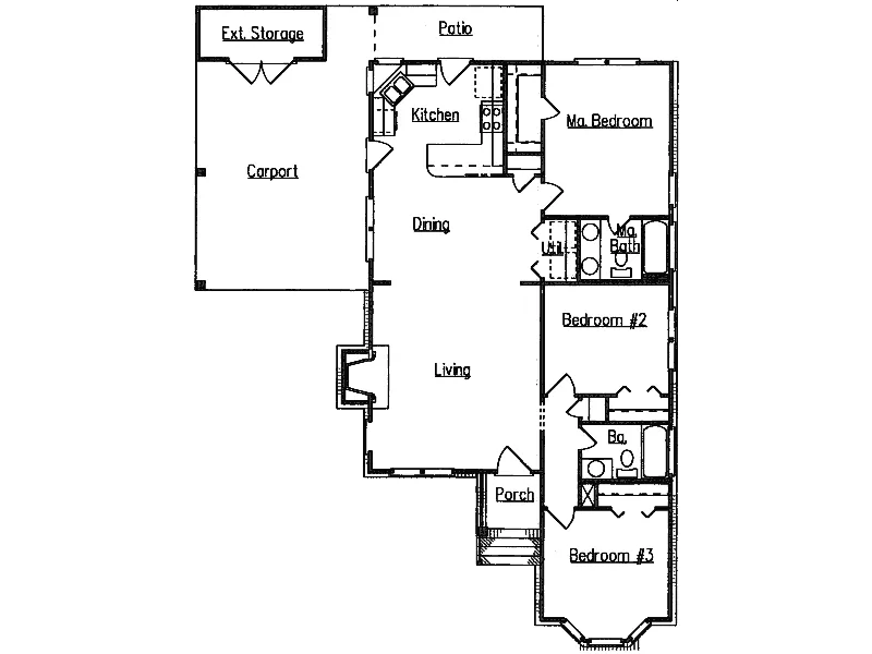 Victorian House Plan First Floor - Saluda Bend Ranch Home 024D-0084 - Shop House Plans and More