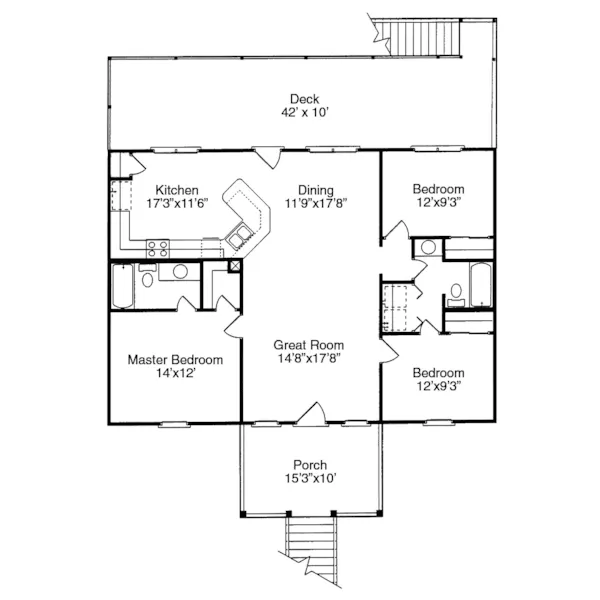 Waterfront House Plan First Floor - Stoney Hill Raised Beach Home 024D-0085 - Shop House Plans and More