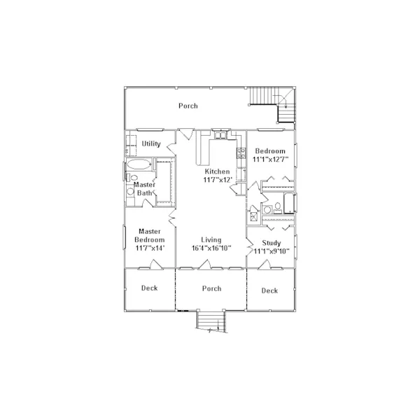 Lowcountry House Plan First Floor - Ashwood Heights Waterfront Home 024D-0088 - Search House Plans and More