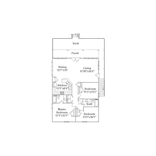 Ranch House Plan First Floor - Thomson Beach Cottage Home 024D-0092 - Shop House Plans and More