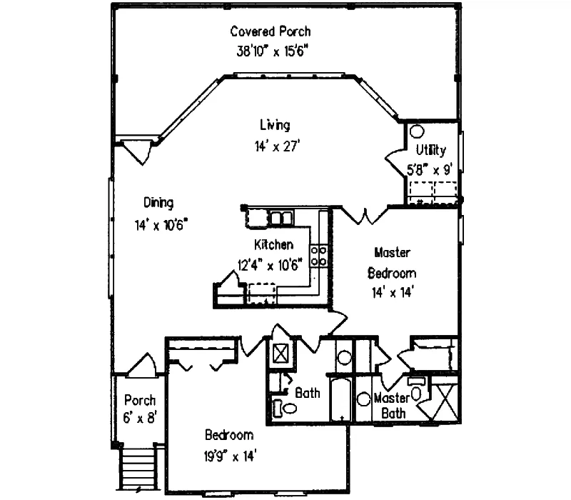 Beach & Coastal House Plan First Floor - Bayboro Coastal Home 024D-0098 - Search House Plans and More