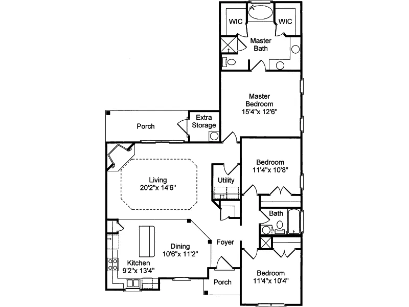 Vacation House Plan First Floor - Nixon Hollow Ranch Home 024D-0099 - Shop House Plans and More