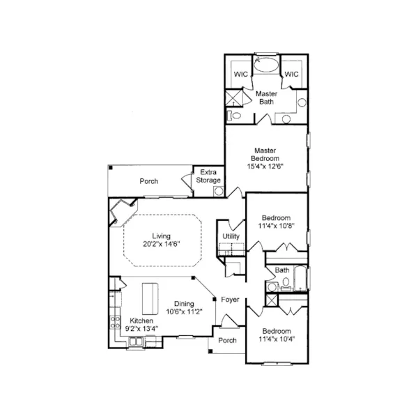 Vacation House Plan First Floor - Nixon Hollow Ranch Home 024D-0099 - Shop House Plans and More