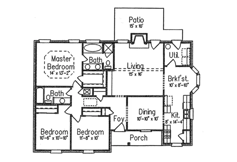 Traditional House Plan First Floor - Kline Creek Traditional Home 024D-0119 - Search House Plans and More