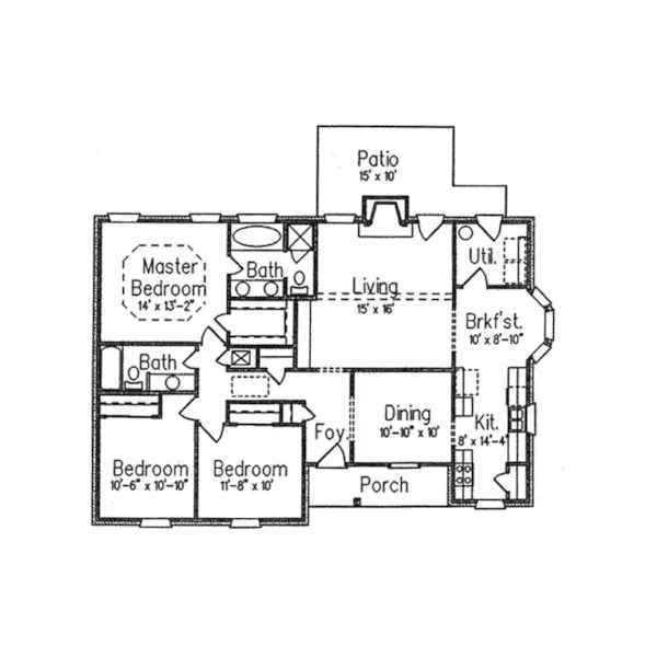 Traditional House Plan First Floor - Kline Creek Traditional Home 024D-0119 - Search House Plans and More