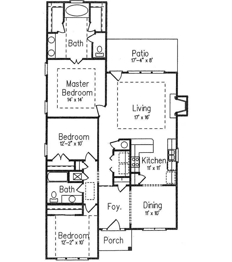 Ranch House Plan First Floor - Wadley Ranch Home 024D-0120 - Shop House Plans and More