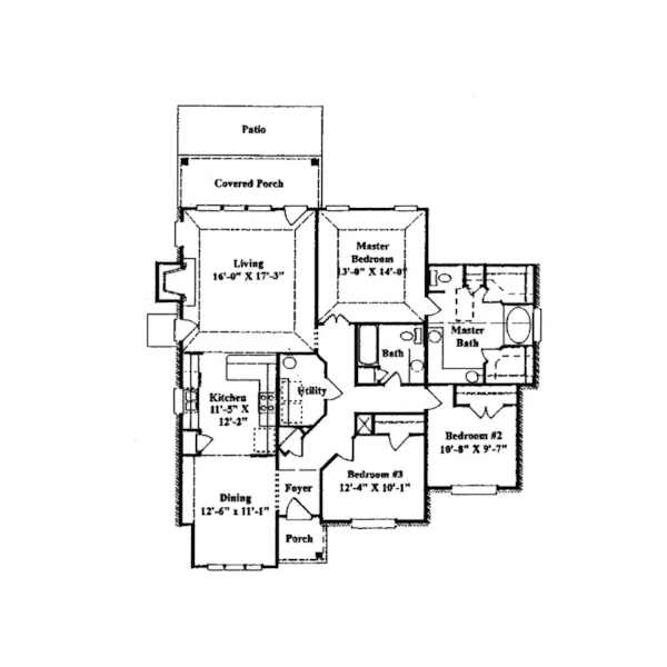 Ranch House Plan First Floor - Kirksey Pond Ranch Home 024D-0127 - Search House Plans and More