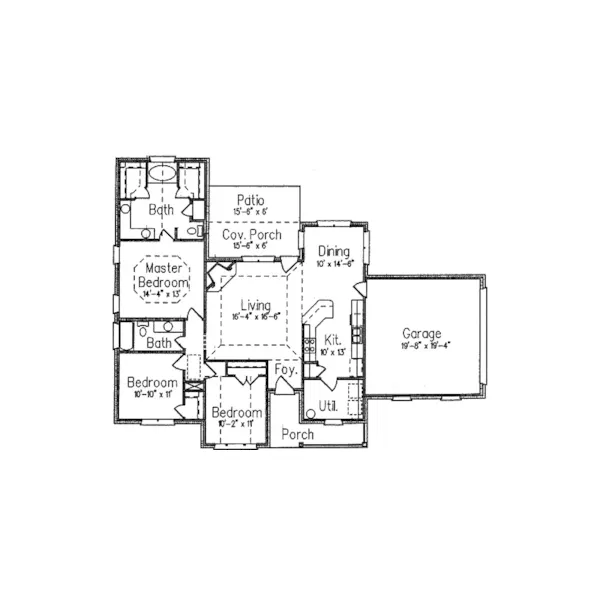 Ranch House Plan First Floor - Epworth Traditional Ranch Home 024D-0128 - Search House Plans and More