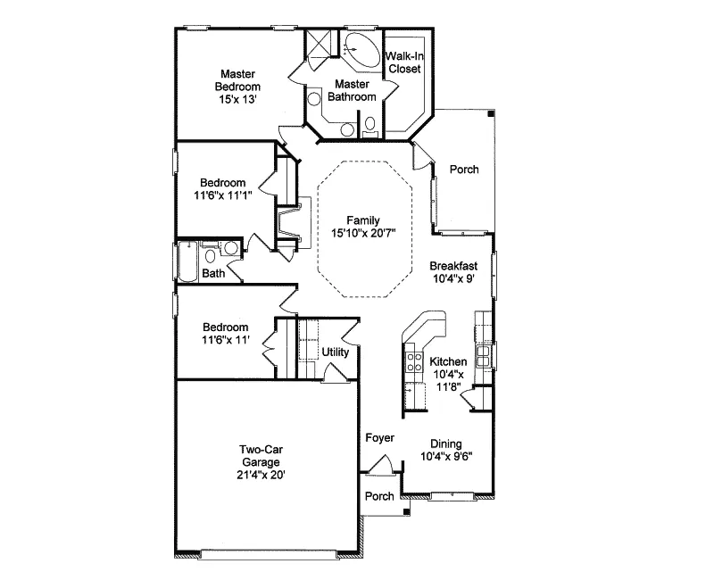 Traditional House Plan First Floor - Hemingwayhill Narrow Lot Home 024D-0143 - Search House Plans and More